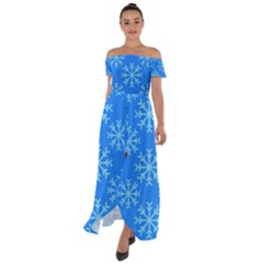 Holiday Celebration Decoration Background Christmas Off Shoulder Open Front Chiffon Dress by Uceng