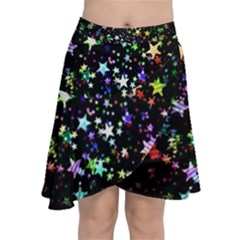 Christmas Star Gloss Lights Light Chiffon Wrap Front Skirt by Uceng