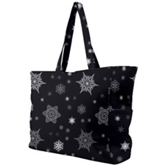 Christmas Snowflake Seamless Pattern With Tiled Falling Snow Simple Shoulder Bag by Uceng
