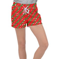 Christmas Paper Star Texture Velour Lounge Shorts by Uceng