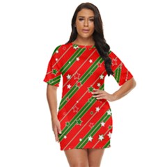 Christmas Paper Star Texture Just Threw It On Dress by Uceng