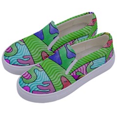 Colorful Stylish Design Kids  Canvas Slip Ons by gasi