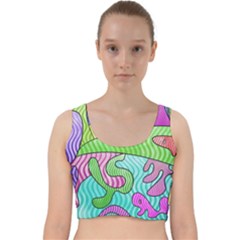 Colorful Stylish Design Velvet Racer Back Crop Top by gasi