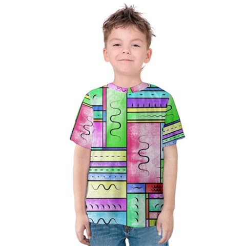Colorful Pattern Kids  Cotton Tee by gasi