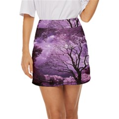 Violet Nature Mini Front Wrap Skirt by Sparkle