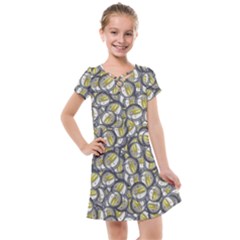 Gong Instrument Motif Pattern Kids  Cross Web Dress by dflcprintsclothing
