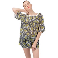 Gong Instrument Motif Pattern Oversized Chiffon Top by dflcprintsclothing