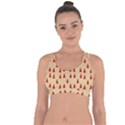 Red Christmas Tree Brown Cross String Back Sports Bra View1