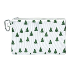 Green Christmas Trees White Canvas Cosmetic Bag (large) by TetiBright