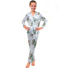 Background Ornamental Pattern Graphic Seamless Kid s Satin Long Sleeve Pajamas Set by Pakemis