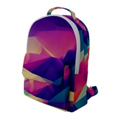 Abstract Geometric Landscape Art 3d Render Flap Pocket Backpack (large) by Pakemis