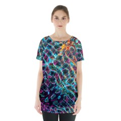 Fractal Abstract Waves Background Wallpaper Skirt Hem Sports Top by Pakemis