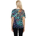 Fractal Abstract Waves Background Wallpaper Bow Sleeve Button Up Top View4