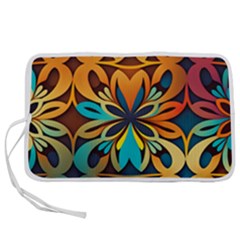 Orange, Turquoise And Blue Pattern  Pen Storage Case (s) by Sobalvarro