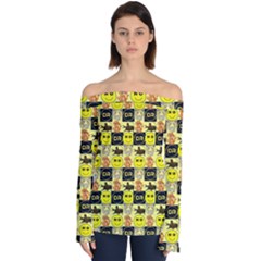 Smily Off Shoulder Long Sleeve Top by Sparkle