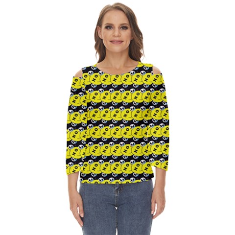 Smile Cut Out Wide Sleeve Top by Sparkle