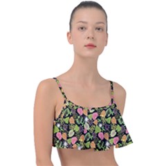 Forest Leaves Pattern Frill Bikini Top by PaperDesignNest