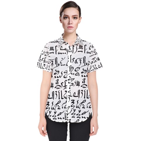 Sanscrit Pattern Design Women s Short Sleeve Shirt by dflcprintsclothing