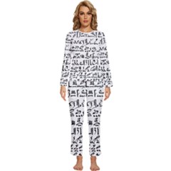 Sanscrit Pattern Design Womens  Long Sleeve Lightweight Pajamas Set by dflcprintsclothing