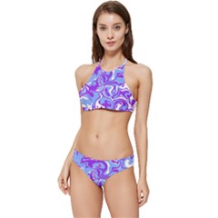 Swimwear  Blue White Collection Banded Triangle Bikini Set by PaperDesignNest