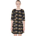 Dancing Clowns Black Quarter Sleeve Pocket Dress View1