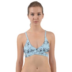 Jogging Lady On Blue Wrap Around Bikini Top by TetiBright