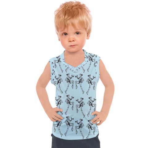 Jogging Lady On Blue Kids  Sport Tank Top by TetiBright