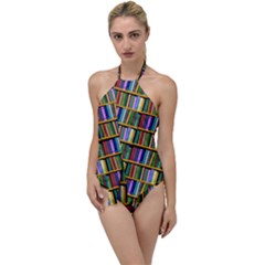 Books On A Shelf Go With The Flow One Piece Swimsuit by TetiBright