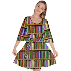 Books On A Shelf Velour Kimono Dress by TetiBright