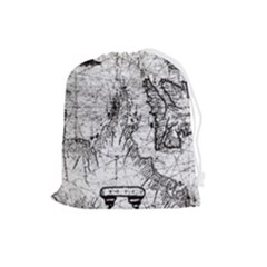 Antique Mercant Map  Drawstring Pouch (large) by ConteMonfrey