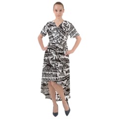 Old Civilization Front Wrap High Low Dress by ConteMonfrey