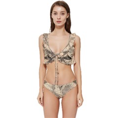 World Map - Nova Delineatio Totius Orbis Terrarum -  1659-1733 Low Cut Ruffle Edge Bikini Set by ConteMonfrey