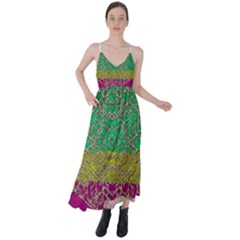Rainbow Landscape With A Beautiful Silver Star So Decorative Tie Back Maxi Dress by pepitasart