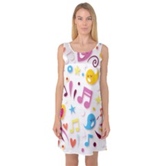 Love Cute Cartoon Seamless Shading Sleeveless Satin Nightdress by Jancukart