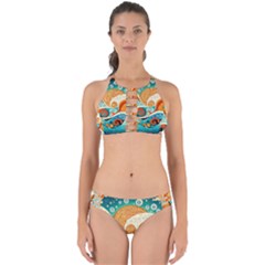Waves Ocean Sea Abstract Whimsical (3) Perfectly Cut Out Bikini Set by Jancukart