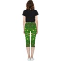 Lotus Bloom In Gold And A Green Peaceful Surrounding Environment Inside Out Lightweight Velour Capri Leggings  View4