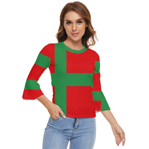 Bornholm Denmark Flag Bell Sleeve Top by tony4urban