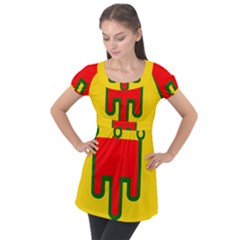 Auvergne Flag Puff Sleeve Tunic Top by tony4urban