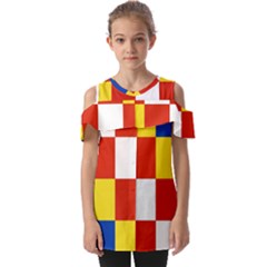 Antwerp Flag Fold Over Open Sleeve Top by tony4urban
