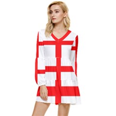 England Tiered Long Sleeve Mini Dress by tony4urban