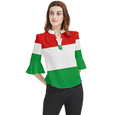 Hungary Loose Horn Sleeve Chiffon Blouse by tony4urban