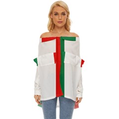 Italy Off Shoulder Chiffon Pocket Shirt by tony4urban