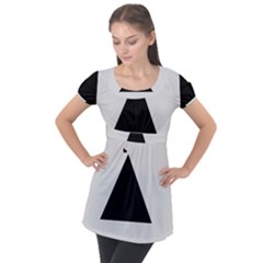 Magnitogorsk City Flag Puff Sleeve Tunic Top by tony4urban