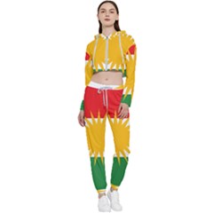 Kurdistan Flag Cropped Zip Up Lounge Set by tony4urban
