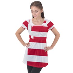 Eindhoven Flag Puff Sleeve Tunic Top by tony4urban