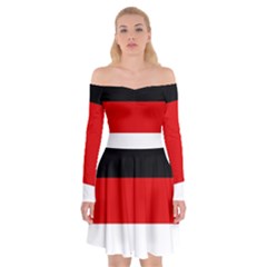 Berlin Old Flag Off Shoulder Skater Dress by tony4urban