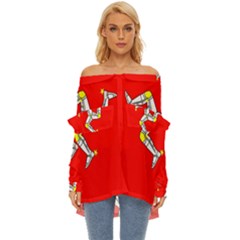 Isle Of Man Off Shoulder Chiffon Pocket Shirt by tony4urban