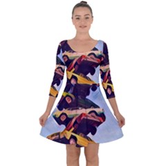 Berwyn Car Kebob Quarter Sleeve Skater Dress by StarvingArtisan