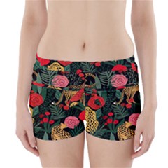 Leopardrose Boyleg Bikini Wrap Bottoms by PollyParadiseBoutique7