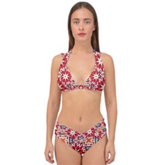 Geometric Pattern Seamless Abstract Double Strap Halter Bikini Set by danenraven